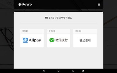페이로 결제수단 선택 화면